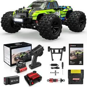 BEZGAR HP161S 1:16 4X4 RTR Brushless Fast RC Cars for Adults - High Speed Max 68kph Off-Road Brushless RC Truck, Electric Hobby Grade RC Monster Truck with 3S Battery Gifts for Boy Age 8-12 and Adults