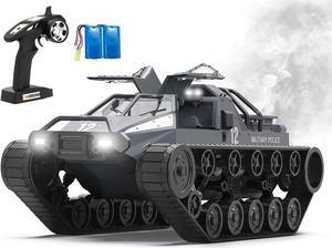 RACENT RC Crawler 1:12 Scale 2.4Ghz Remote Control Tank 4WD 360°Rotating Drifting Car Off-Road All Terrain RC Truck with 2 Batteries Toy Gifts