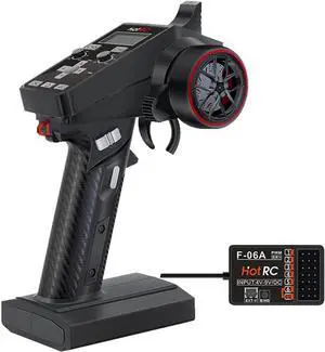 HOTRC CT-6A RC Transmitter and Receiver 6 Channel 2.4ghz Hand Controlled RC Car Boat Tanks Remote Controller (CT-6A)