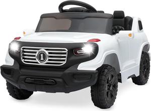 Best Choice Products Kids 6V Ride On Truck w/Parent Remote Control, 3 Speeds, LED Lights, White