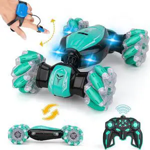 Gesture RC Stunt Car Toys for Boys, Birthday Gifts for Kids Age 6 7 8 9 10 11 12 Year Old, 4WD Gesture Sensing Remote Control Twist Cars, Off Road Vehicle with Cool Light and Music