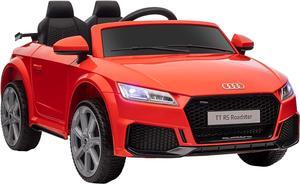 Aosom 6V Kids Electric Ride On Car, Licensed Audi TT RS with Suspension System and Remote Control, Horn, 5 Songs, Lights, MP3 Player, Red