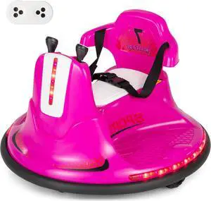 HONEY JOY 12V Bumper Car for Toddlers 1-3, Baby Ride on Bumper Car w/Dual Joysticks, Flashing LED Light & 360 Degree Spin, Electric Vehicle for Kids, Ride on Car w/Remote Control, Gift for Boys Girls