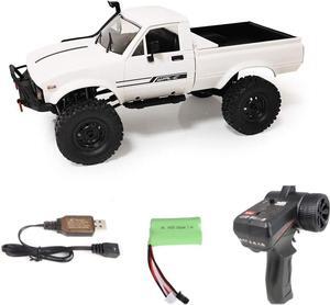 YIKESHU RC Crawler Offroad RC Truck 4x4 Remote Control Rock Crawler WPL C24-1 Pickup Trucks with Led Light, 2.4 Ghz 1/16 Scale All Terrain Car Brushed RTR Pickup for Adults