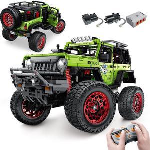 Remote Control Jeep Wrange 4x4 Building Kits, 1:6 Technique Motorized Off Road Pickup Set - with 4 Black Motors, All Terrain Design - STEM Engineering Gift for Adults & Teens (2121 PCS)