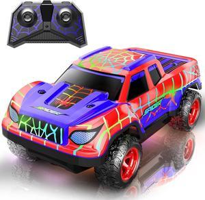 Spider Remote Control Car for Boys 4-7, Mini RC Racing Cars for Kids Ages 3 and up, 2.4Ghz Beginners RC Cars with Cool Light and Rechargeable Toys for Boys Ages 3 4 5 6 7 8 Birthday Xmas Gift, Red
