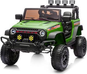 12V Kids Ride on Car Truck, Kids Electric Vehicles Car Ride on Toy for Toddlers 3-5 with Remote Control - Green