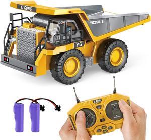 Remote Control Construction Dump Truck Toy - RC Dump Truck Toys- Construction Toys Vehicle- RC Truck Toys for 8 9 10 11 12 Year Old Boys and up- Toy Trucks