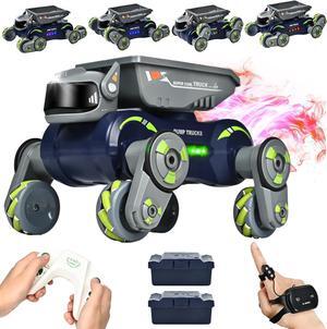 Robot Toys for Kids, RC Car Robots Dog Toys for Boys Girls, Remote Control Stunt Car Toy with Light Music Gesture Sensing, Auto-Demonstration RC Car Trucks Toys Birthday Gift for 3-12 Year Old Green