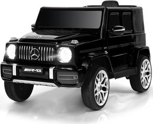 OLAKIDS 12V Kids Ride On Car, Licensed Mercedes Benz G63 Electric Vehicle with Remote Control, Double Open Doors, Music, Bluetooth, 2 Speeds, Wheels Suspension, Battery Powered Driving Toy (Black)