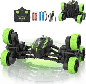 2-in-1 Transform RC Cars, 360° Rotation, 2.4GHz Remote Control Stunt Cars Toys, 4WD All-Terrain with 2 Rechargeable Batteries for 5-12 Years Boys Girls Gifts Present