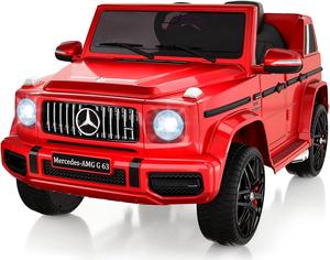 12V Kids Ride On Car, Hetoy Licensed Mercedes-Benz G63 Electric Car Battery Powered w/Parent Remote Control, LED Lights, Bluetooth, Music, Radio, Electric Vehicle Ride on Toy for Kids, Red