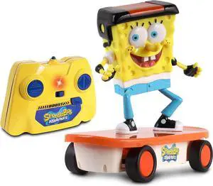 NKOK Spongebob 2.4GHz Skateboarder R/C Vehicle; Full Function 2.4 GHz Radio Control with Turbo Boost; Ages 6+