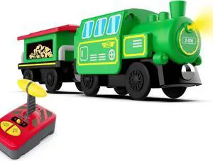 Wooden Train Accessories Battery Operated Locomotive Train, Remote Control Train for Track Set, Powerful Engine Train Vehicles Fit All Major Brands Track Railway System (Battery Not Included)