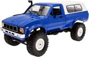 The perseids RC Rock Crawler WPL C24 RTR 1/16 Pickup Trucks Blue with LED Lights 2.4Ghz 4x4 Off-Road RC Semi Trucks All Terrain Car, RC Crawler Remote Control Truck for Adults