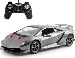 Vokodo RC Super Car 1:18 Scale Remote Control Full Function Easy to Operate Kids Toy Exotic Sports Model with Working LED Headlights Luxury Race Vehicle for Children Boys and Girls