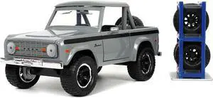 Jada Toys Just Trucks 1:24 1973 Ford Bronco Die-cast Car Grey, Toys for Kids and Adults
