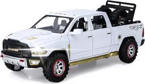 SASBSC RAM 1500 Toy Trucks for Boys Age 3-5 Pickup Truck Toys for 3 4 5 6 7 8 Year Old Boys Diecast Trucks with Light and Sound Metal Toy Trucks Pull Back Toy Cars for 3+ Years Kids Gifts