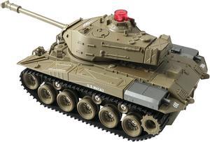 OBEST Remote Control Tank Toy, 1/30 Scale Tank Model, Programmable RC Tanks with Realistic Sounds, M41A3 American Army Battle Tank, RC Military All Terrain Off-Road Vehicles, Army Toys for Boys 8-12
