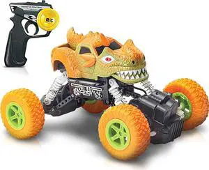 ArtCreativity 7.25 Remote Control Dinosaur Monster Truck Dino RC Toy Car | Battery Operated | Unique Birthday Gift for Boys, Girls, Toddler | Large Carnival Prize