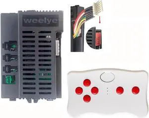 WEELYE RX71-1(RX37) 12 Volt Kids Ride on Toy Car 2.4G Bluetooth Remote Control Receiver Controller Box Kit Upgrade, 12V Power Wheels Transmitter Replacement Parts Conversion Kit,High-Power,40A,200W
