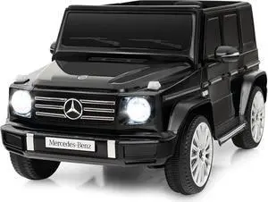 HONEY JOY Ride On Car, 12V Licensed Mercedes Benz G500, Battery Powered Ride On Truck w/Remote Control, Lights, Music, Rocking Mode, Slow Start, Electric Cars for Kids Boys Girls (Black)