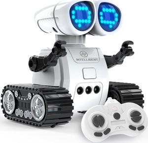 RC Robot Toys for Kids - Rechargeable Walkie Talkie Remote Control Toy for Boys Girls - with Gesture Sensing Dance Move Music LED Eye - Gift Present for Christmas Birthdays