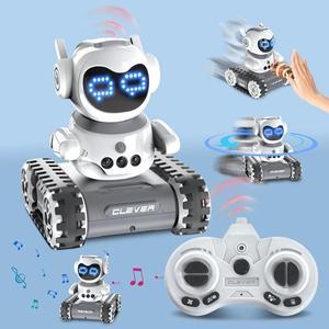 Remote Control Robot with LED and Music,Rechargeable Walkie Talkie Robot Toys for Kids, Auto-Demonstration Robot with Gesture Sensing,Birthday Gifts for Children.