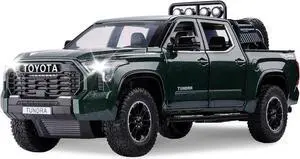 SASBSC Tundra Truck Toys for 3 4 5 6 7 Year Old Boys Off-Road Pickup Toy Trucks for Boys Age 3-5 Diecast Metal Trucks with Light and Sound Pull Back Toy Cars Birthday Gift for Kids Green