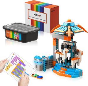 Robot S Robot Building Kit- Includes Large Storage Organizer with Sorting Plate, 10 in 1 Programmable APP RC Robot/Car Robotics Coding Kit, Birthday Gifts for Boys Girls Aged 7-12 (389 Pcs)