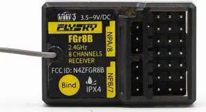 GoolRC Flysky FGR8B Receiver, 2.4GHz 8CH Remote Control Receiver PWM/PPM/i-Bus Output Compatible with AFHDS 3 Transmitters and RF Modules PL18/ NB4 /NB4 Lite/ FRM302 for RC Car RC Boat
