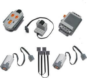 7-in-1 Motor Kit Compatible with Lego Technic - Science and Technology Power Function Kit with Motor Remote Receiver Battery Box Extension Wires