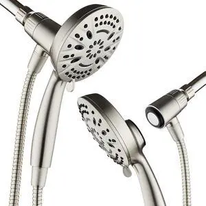 New Magnetic Guidance Docking System - High-Pressure 8-setting Handheld Shower Head with Giant 5 inch Face Magnetic Bracket Extra-long 72 inch Stainless Steel Hose/All Nickel Finish