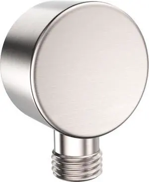 HammerHead Showers All Metal Drop Ell Wall Mount Elbow, 1/2" Shower Hose Connector, Round Handheld Shower Head Elbow Adapter, Shower Drop, Brushed Nickel