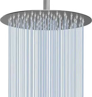 Voolan Rain Shower Head, High Flow Large Rainfall Showerhead Made of All Metal Stainless Steel, Waterfall Body Covering, Universal Wall and Ceiling Mount (12 Inch, Brushed Nickel)