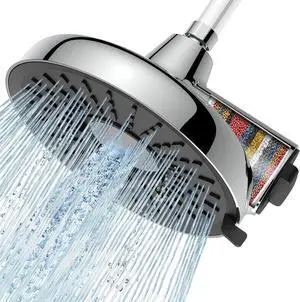 Filtered Shower Head - 8 Inches High Pressure Fixed Rain Showerhead with Filter - Dermatologists Recommend It to Soften Hard Water and Prevent Hair and Skin Problems-filtro para ducha de baño(Chrome)