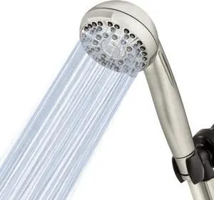 High Pressure Hand Held Shower Head With Hose PowerPulse Massage 6-Mode Brushed Nickel XAS-649E