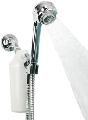 Aquasana Shower Filter | Dermatologist-recommended for softer, healthier skin & hair | Proven to reduce 90% of chlorine for 6 months | High pressure | Chrome wand shower head | AQ-4105CHR
