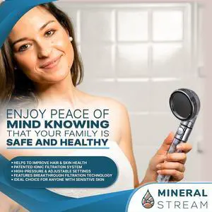 Ionic Shower Head 2.0 | High Pressure Water Saving Showerhead with Filter Beads | Eco Water Spa Shower Heads for Hair & Skin Health