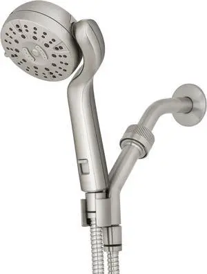 Caddy Buddy Pivoting Hand Held Shower Head With 5-Foot Hose 5-Mode with High Pressure Sprays Brushed Nickel PHO-559ME