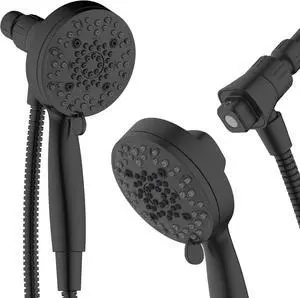 Magnetic Shower Head with Handheld, High Pressure - 6 Spray Modes Handheld Shower Head, Eco-Friendly Magnetic Docking System, 70" Stainless Steel Hose, Tool Free Installation, Matte Black