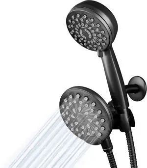 One-Touch Dual 2-in-1 Shower System With Rain Shower Head and 7-Mode Hand Held Shower Head Matte Black XPB-135E-765ME
