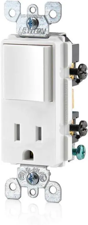 Leviton Decora Combination Switch and Tamper-Resistant Receptacle, T5625-W, White
