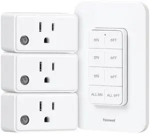 Remote Control Outlet Wireless Wall Mounted Light Switch, Programmable and Expandable Remote Light Switch Kit, No Wiring Needed, 200 Ft RF Range, 15A/1875W, Compact Design, ETL Listed