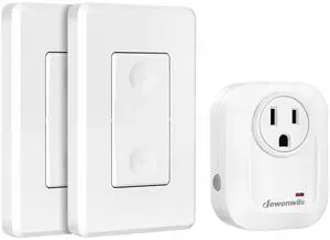 DEWENWILS Wireless Remote Wall Switch and Outlet, No Wiring, On Off Power Plug, Expandable Remote Control Outlet Light Switch, 100Ft RF Range, FCC Listed