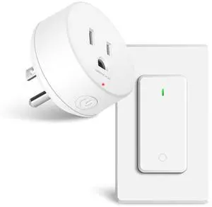 Remote Switch Outlet,GreenCyle Remote Control Outlet Plug with Switch,Wireless On/Off Light Switches Wall Mounted,15A/1500W,TUV List,No Wiring Needed,500ft RF Range,for Lamp,Fans,Household Appliances