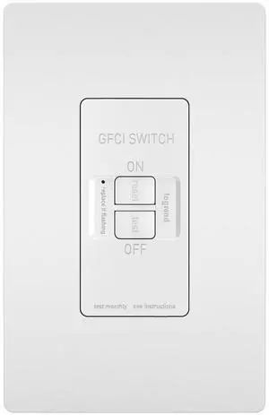 Legrand Radiant 2087WCCD4 20 Amp GFCI Self Test Deadfront Decorator Duplex Outlet, White with Screwless Wall Plate (1 Count)
