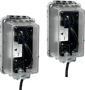 1-Gang Weatherproof Standard Electrical Outlet Cover with Lock, Baby Proof Outlet Lock Box, Fits Most 2.6 "H x 2.56 "W or Smaller Plugs,Clear Outlet Cover Box Fit for Outdoor in-Use (2pack)