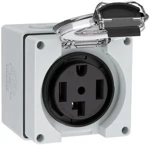 30Amp Power Outlet Box,125/250Volt NEMA 14-30R Receptacle Outdoor dustproof and Weatherproof for Electric Vehicles, RV,Electric Dryers,No Grounding,etc.ETL Listed.