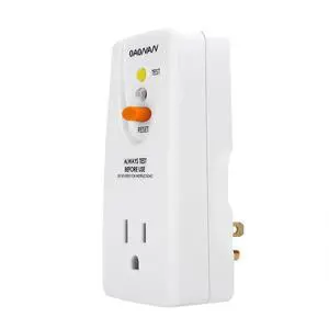 GFCI Adapter 15 Amp 3 Prongs Grounded, 5 Years Warranty, GFCI Plug Portable Plug-in Ground Fault Circuit Interrupter to Protect Electric Safety for Pressure Washer, Hot Tub, Air Conditioner